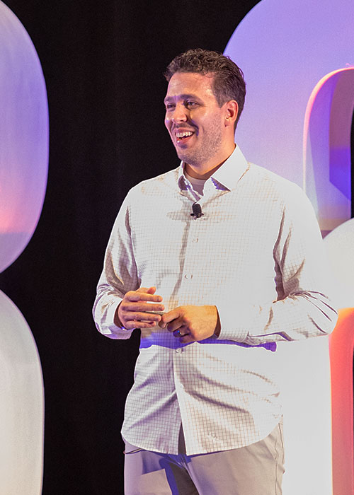 Danny Gruening presenting leadership training content